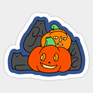 Cats and Pumpkins Sticker